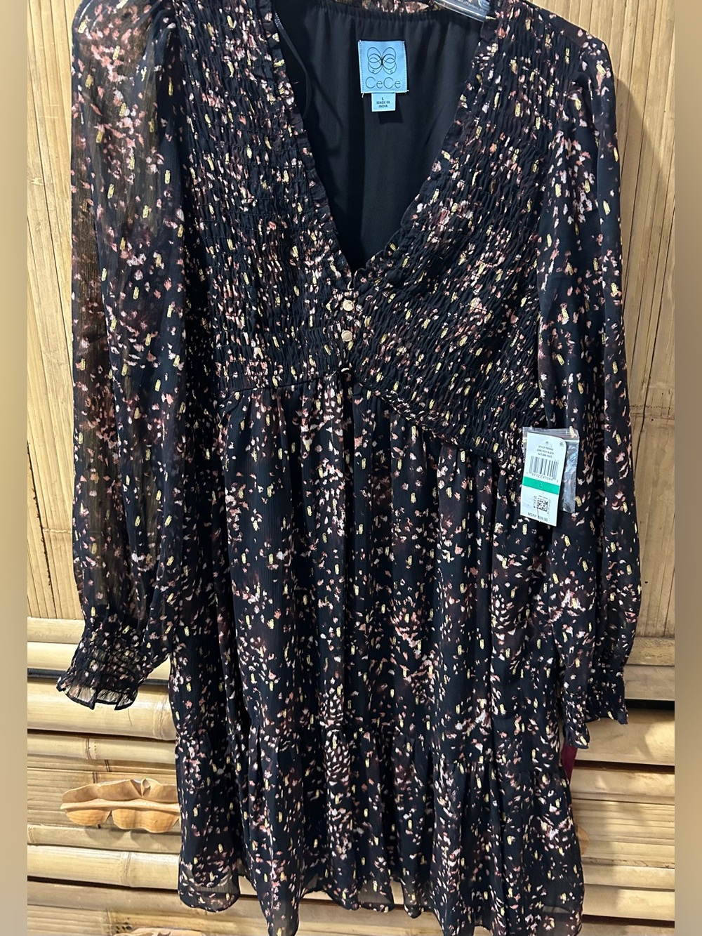CeCe dress in autumn Hughes pattern, NWT